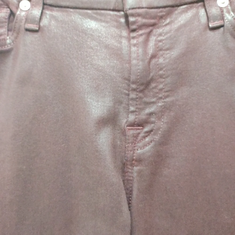 7 For All Mankind Super Skinny Jean in a Bordeaux Coated Material NEW 26